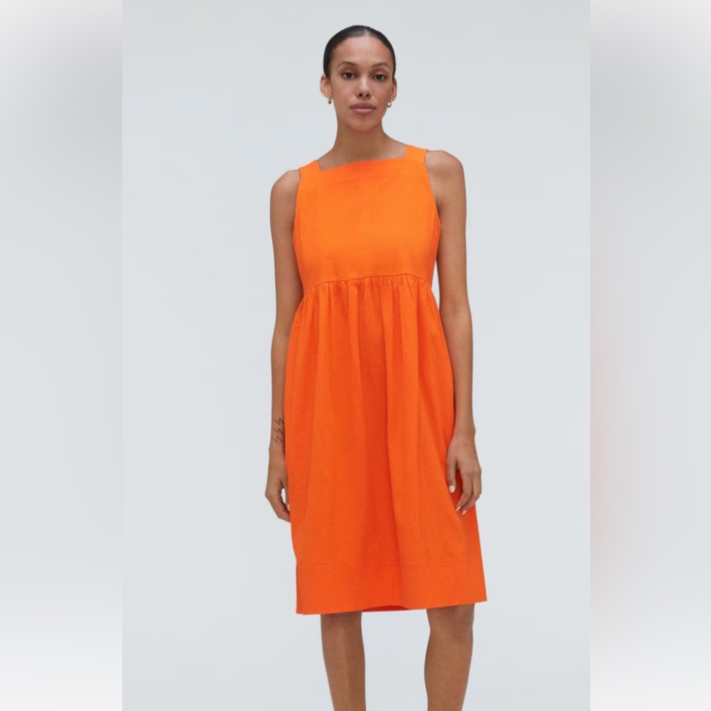 Everlane orange crinkle sundress